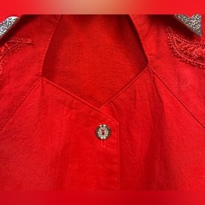 Valentines Red Western Top
